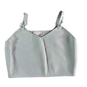 House of Harlow 1960 Women's sz L Cropped Tank Light Aqua Blue/Green Stretch